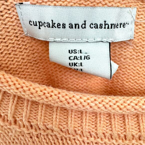 Cupcakes & Cashmere Womens Pullover Sweater Size L Stripe Fall Comfy Orange - Picture 2 of 6